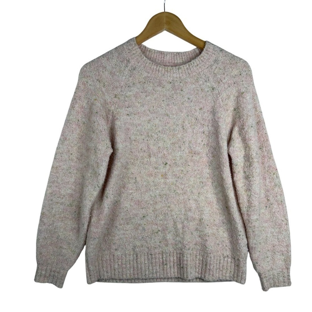 Ann Taylor LOFT Womens Boucle Sweater Pullover Top Size Small Sweet Pink